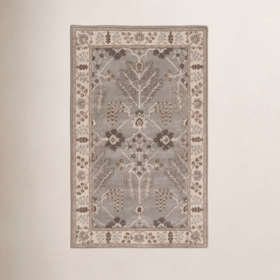 Crestfield Gray Beige Hand-Tufted Wool Rug