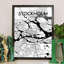 Stockholm City Map - No Frame Print-39393490