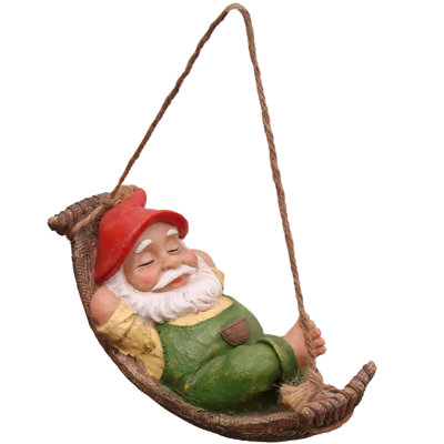 10 "statues de gnome de jardin en résine verte pour arbre de jardin suspendu