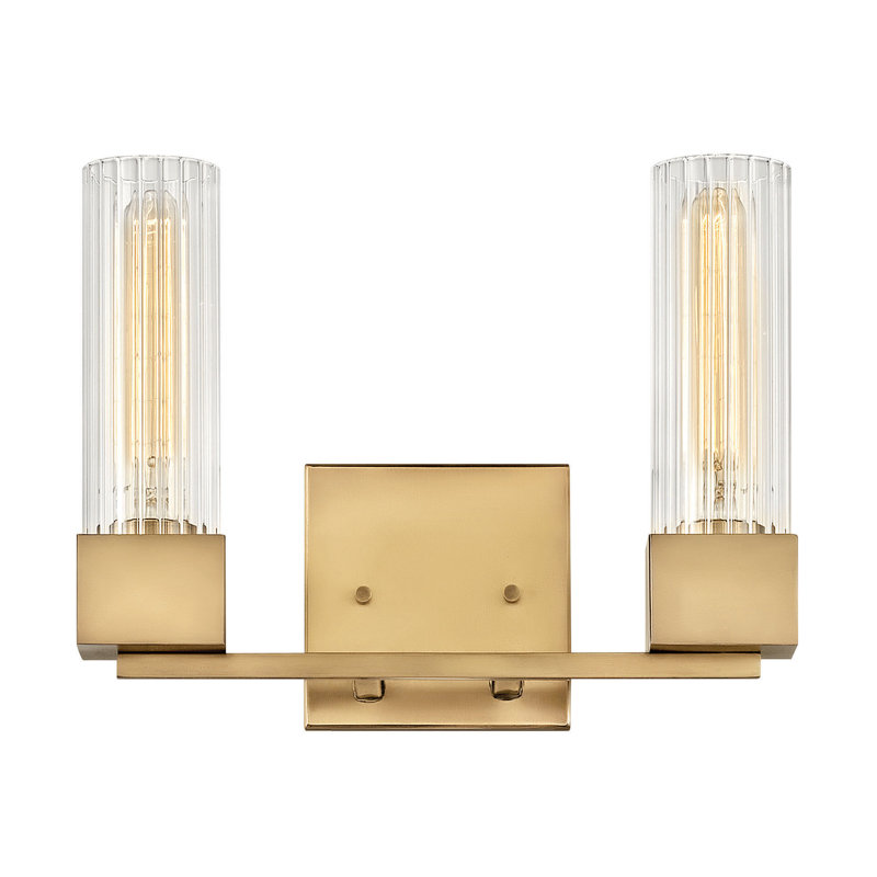 Xander 2-Light Dimmable Vanity Light, Heritage Brass