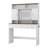 43" Farmhouse Dressing Table With Lighted Mirror, Makeup Vanity Desk With Drawer And Hair Dryer Holder, White Bedroom Furniture | Gift Idea