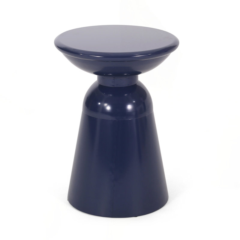 Outdoor Metal end Table, Navy Blue