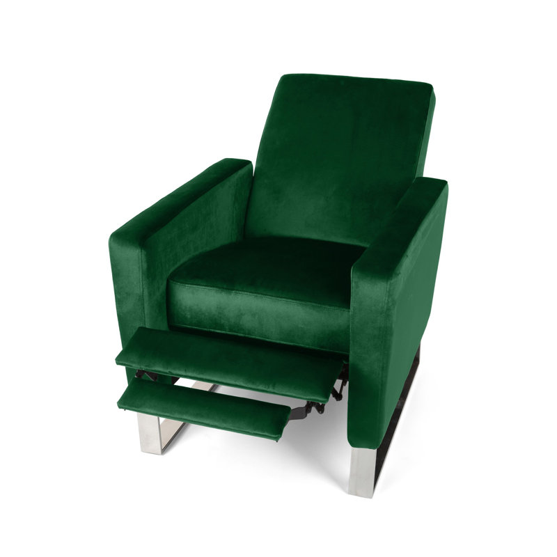 Fauteuil inclinable manuel Cesilie, Velours, Émeraude
