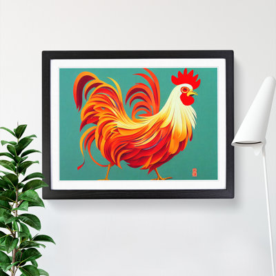 Unbeatable Rooster Abstract - Framed Print