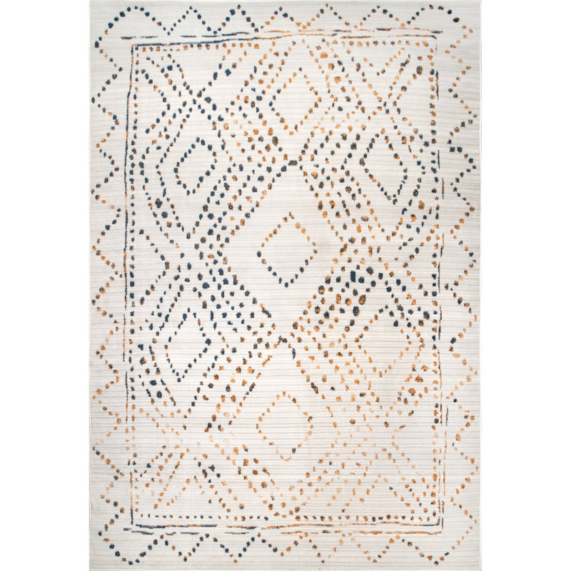 Edmiston Southwestern Beige/Orange Area Rug, Rectangle 8'10" x 12'