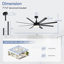 Ventilateur de plafond standard à 8 pales avec télécommande et ensemble d'éclairage Jamii-Leigh inclus-2030655099-2039304821-2041658774