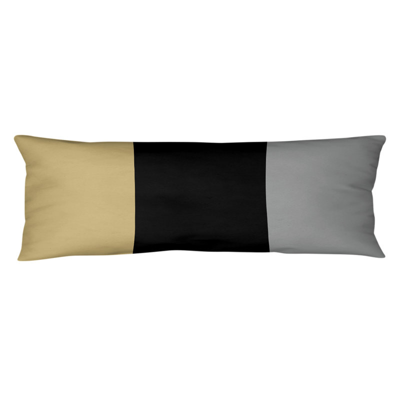 Abel Polyester Medium Pillow, Gold/Black/Gray