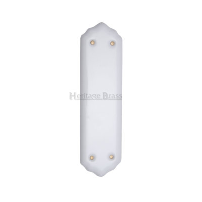Heritage Brass Shaped Fingerplate Plain White