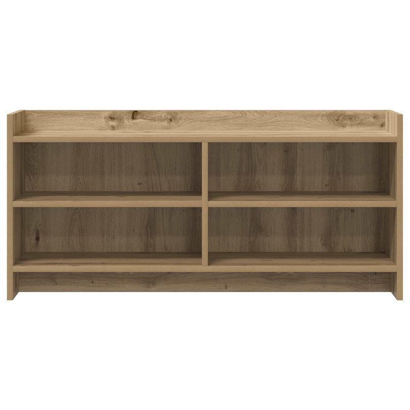 Unfinished TV Stand for TVs up to 49" with Fireplace Included, Artisan Oak
