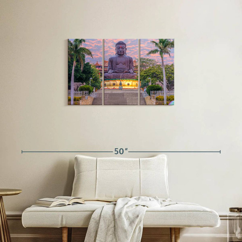 Statue de grand Bouddha Adella Changhua, H 20 po x l 33 po