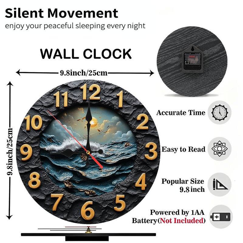 Horloge murale coucher de soleil océan
