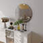 Miroir de salle de bain 70 cm, miroir rond, panneau blanc mat