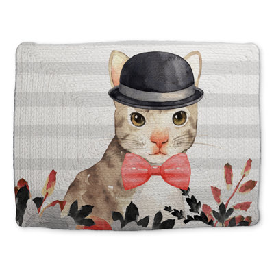 Cat Detective Bedroom Placemat - Braided Polyester Decor
