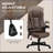 Massage Office Chair High Back Executive with 6 Point Vibration, Heat &amp; Reclining Microfiber Walnut Brown | Polyester-522687454