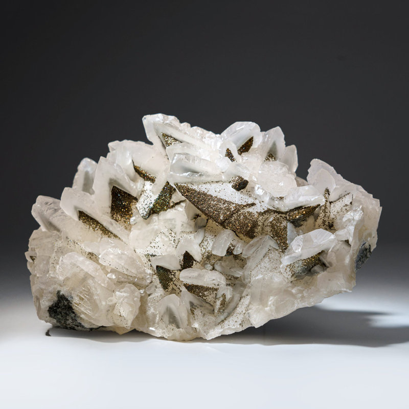 Chalcopyrite Over Calcite from Edong Mining District, Daye, Hubei, China
