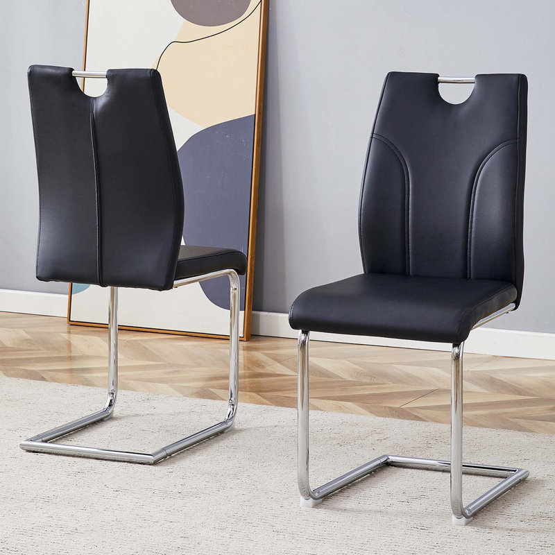 PU Dining Chair Set, Black