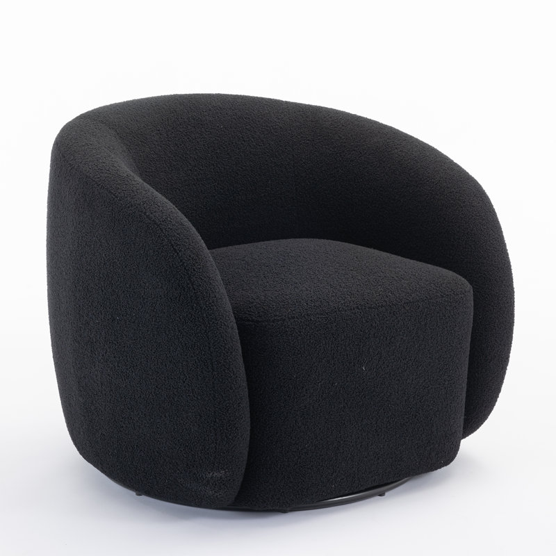 Upholstered Swivel Armchair, Black