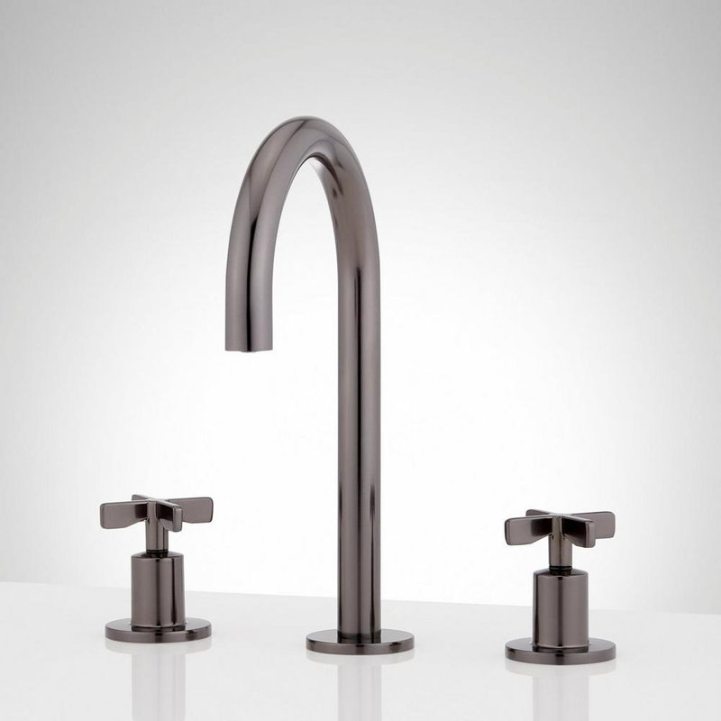 Vassor 1.2 GPM Widespread Bathroom Faucet, Gunmetal