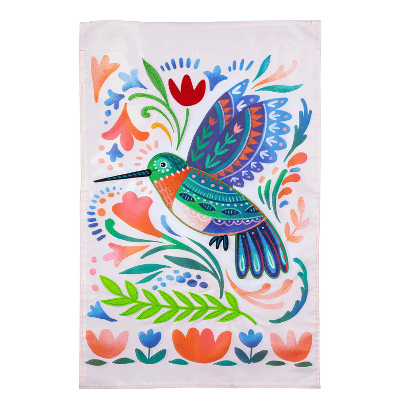 Drapeau de jardin à motif colibri