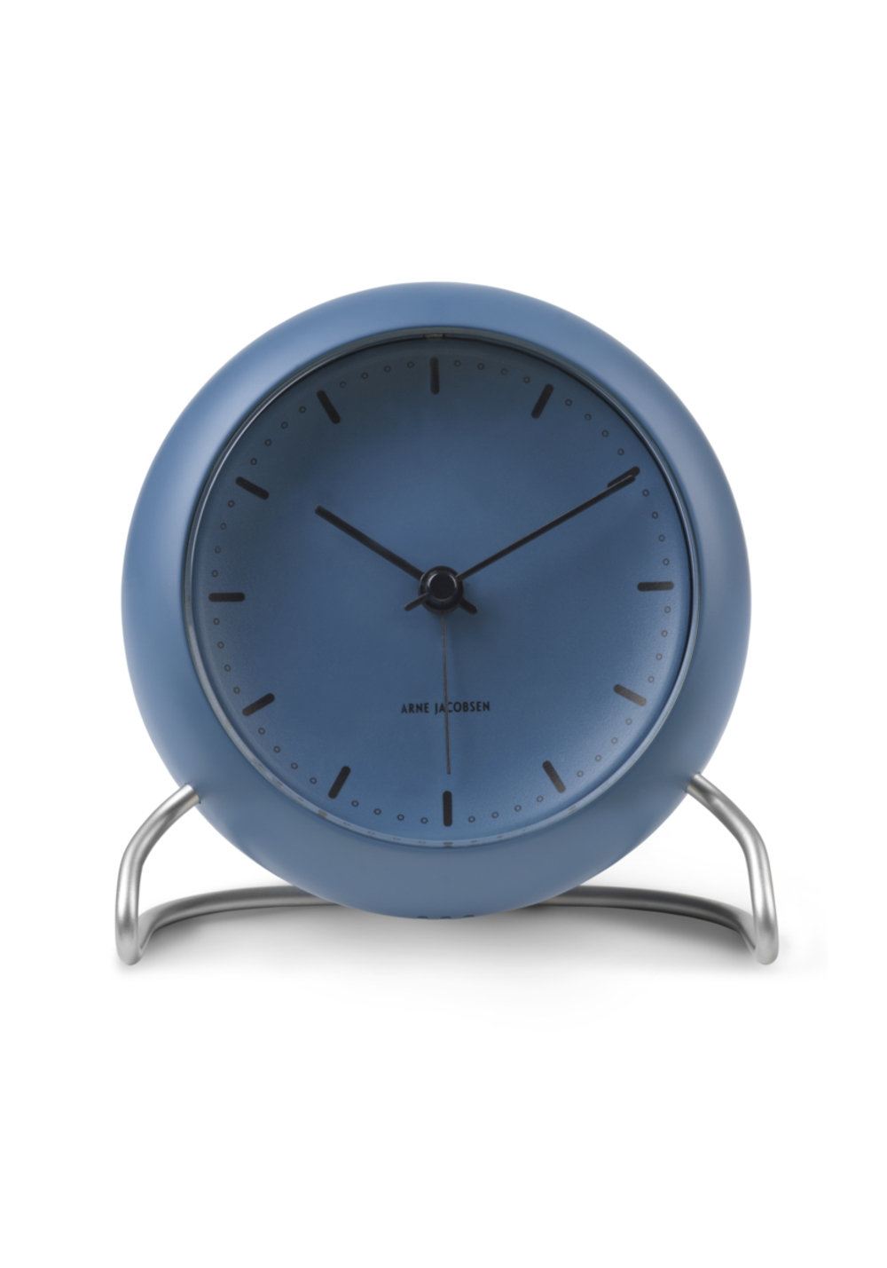 City Hall Electric Alarm Clock, Stone Blue/Silver