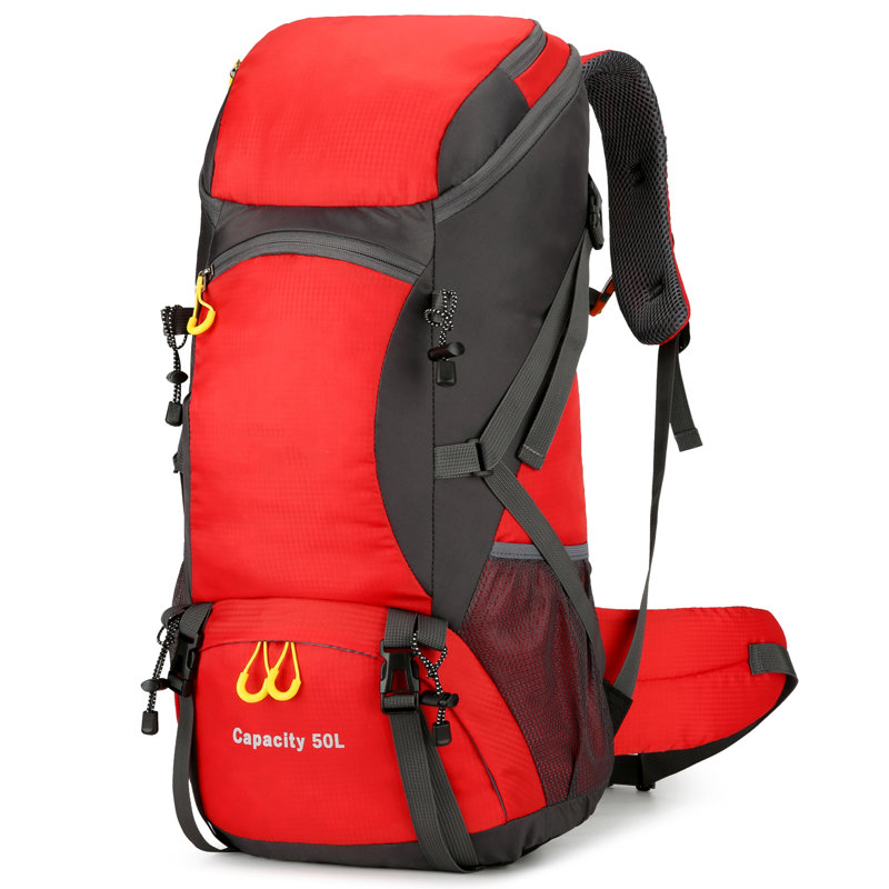 50L Capacity Outdoor Mountaineering Bag, Red