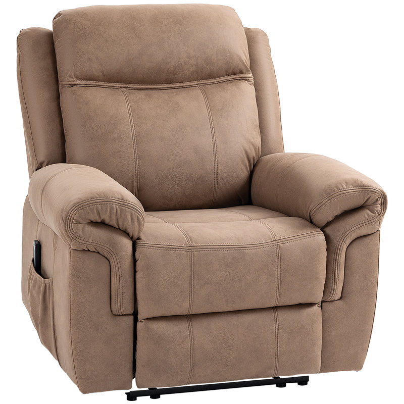 Fauteuil inclinable manuel avec 8 vibrations de massage, poches latérales, noir, Polyester à 100 % de couleur brune