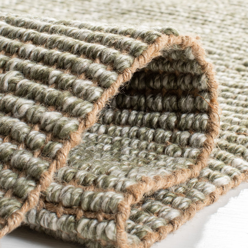 Tapis de couleur unie performance tissé à la main Pulcherie, Carré 6 pi