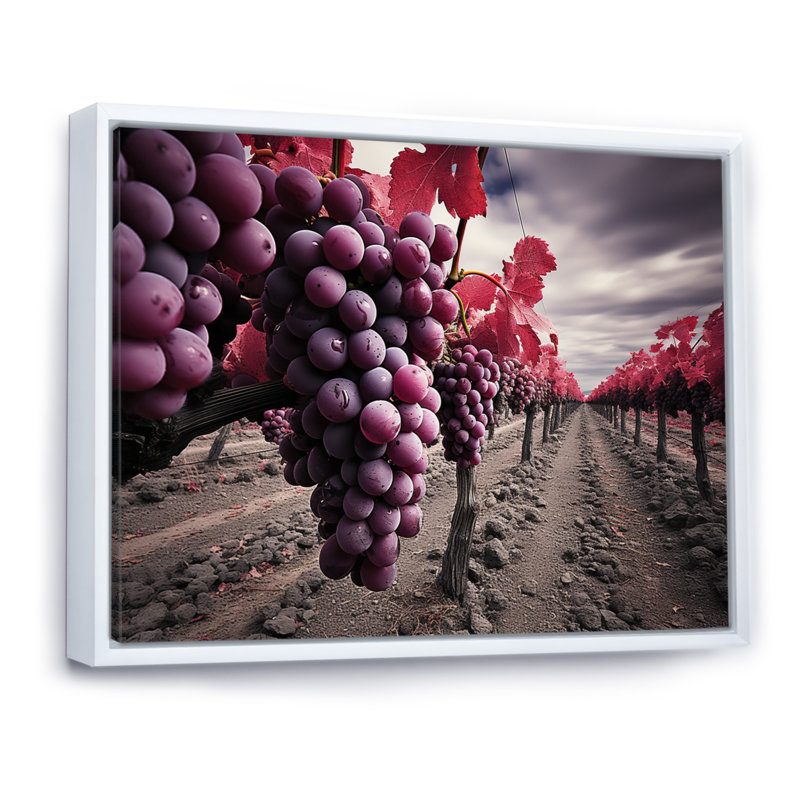" France Bordeaux Vineyard Symphony II ", Cadre flottant blanc, H 30 po x l 40 po x P 1,5 po