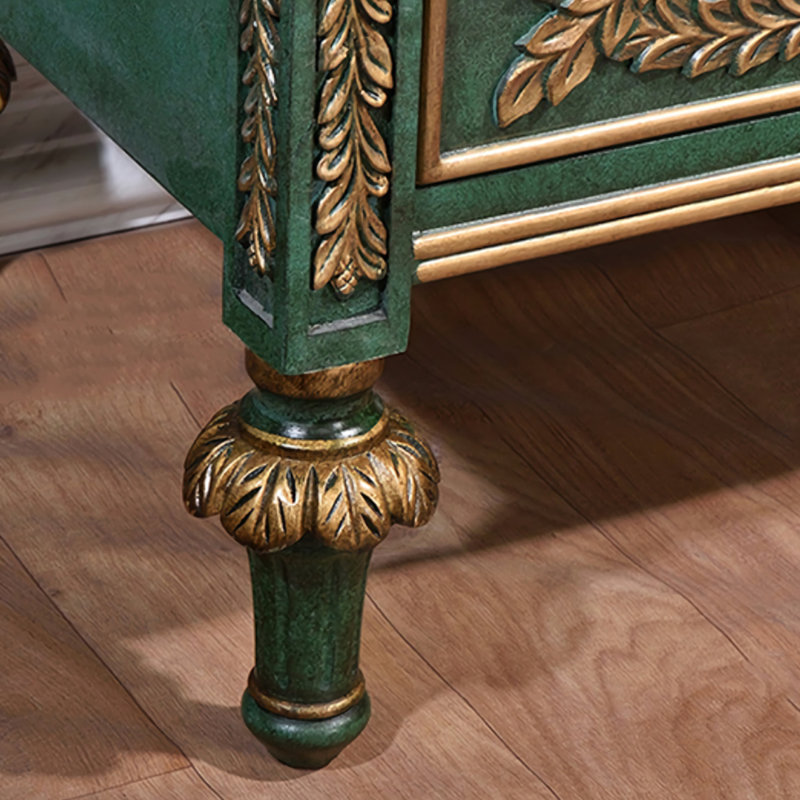 Commode d'appoint en bois vert clair de luxe rétro