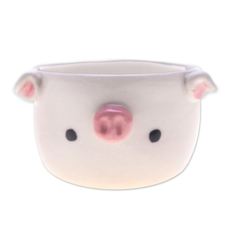 Harper Orchard Handmade Piglet Spring Ceramic Mini Flower Pot (Small)