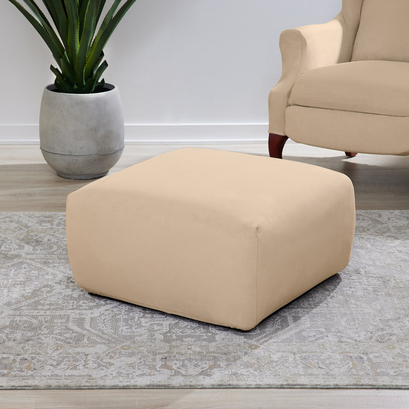 Housse pour repose-pieds à coussins carrés / rectangulaires, Crème, H 19 po x l 36 po
