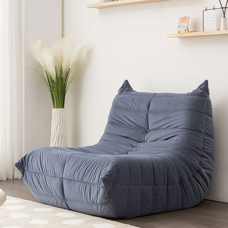 Cozy Modern Lounge Chair, Grey Microfiber / Microsuede