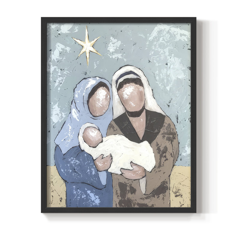 «A Silent Night I», reproduction encadrée - bois massif, H 11 po x l 9 po, Cadre noir