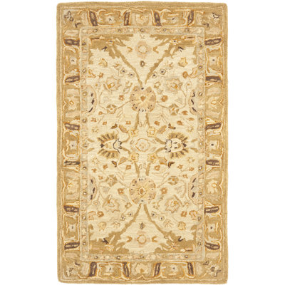Tapis beige / brun clair en laine touffeté à la main Tingley