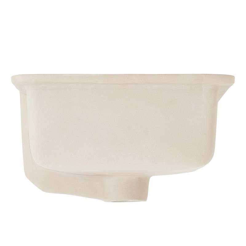 18" Destin White Porcelain Rectangular Undermount Bathroom Sink with Overflow