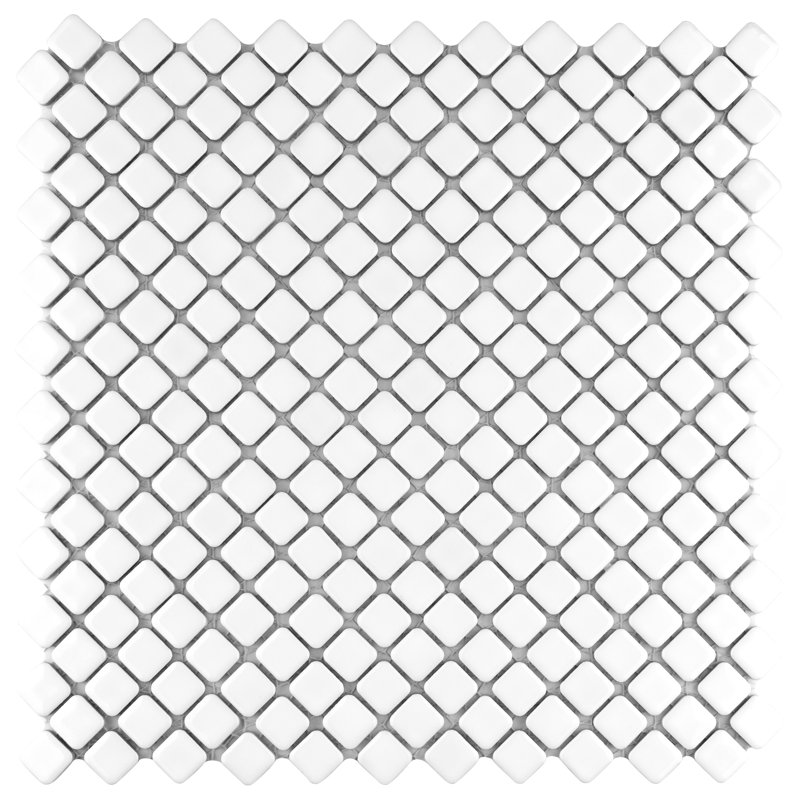 Hudson Diamond 1" x 1" Porcelain Grid Mosaic Wall & Floor Tile, White