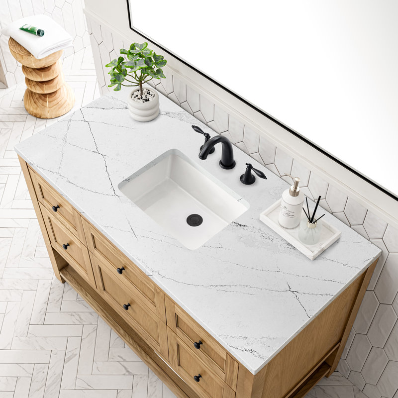 Breckenridge 48 in. Single Vanity, Light Natural Oak, Ethereal Noctis, 8" Widespread