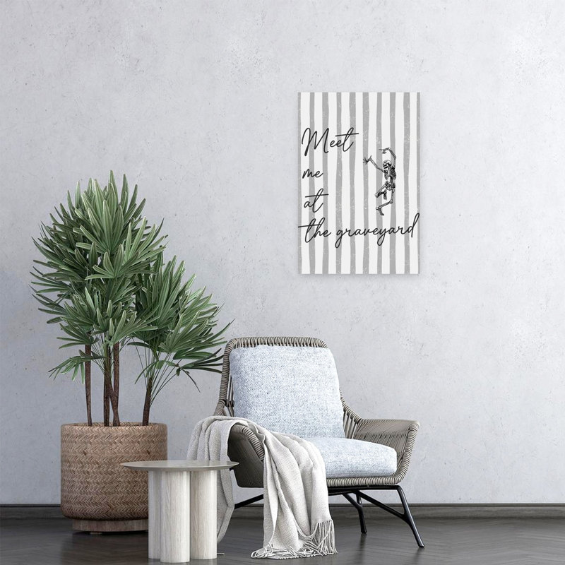 Rendez-vous au cimetière - Affiche murale gothique abstraite contemporaine, H 24 po x l 16 po