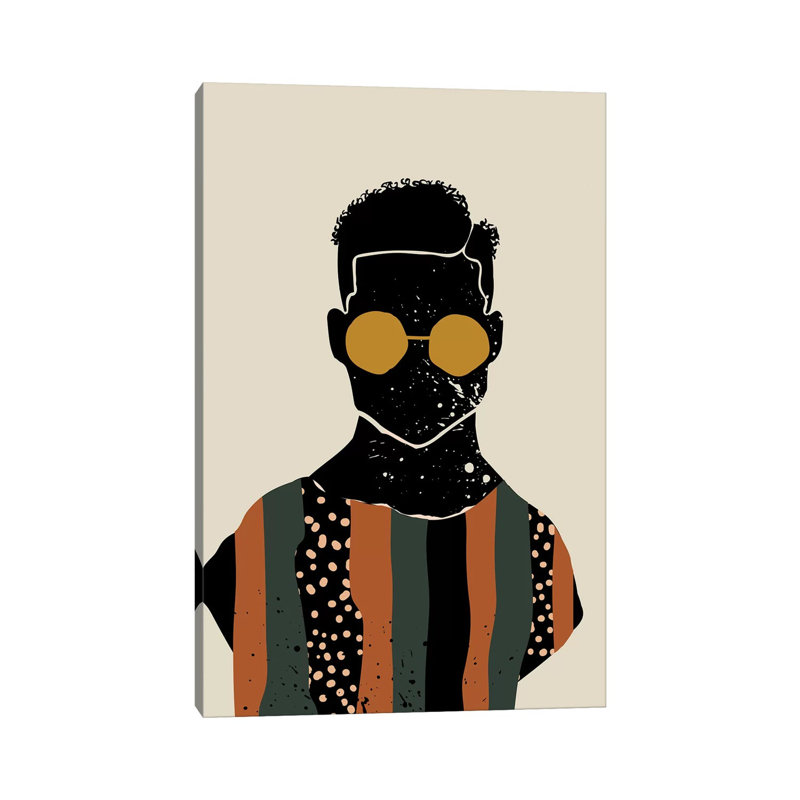 Black Hair VII - impression d'art graphique, H 26 po x l 40 po x 1,5 po, Toile tendue, Pas de tapis