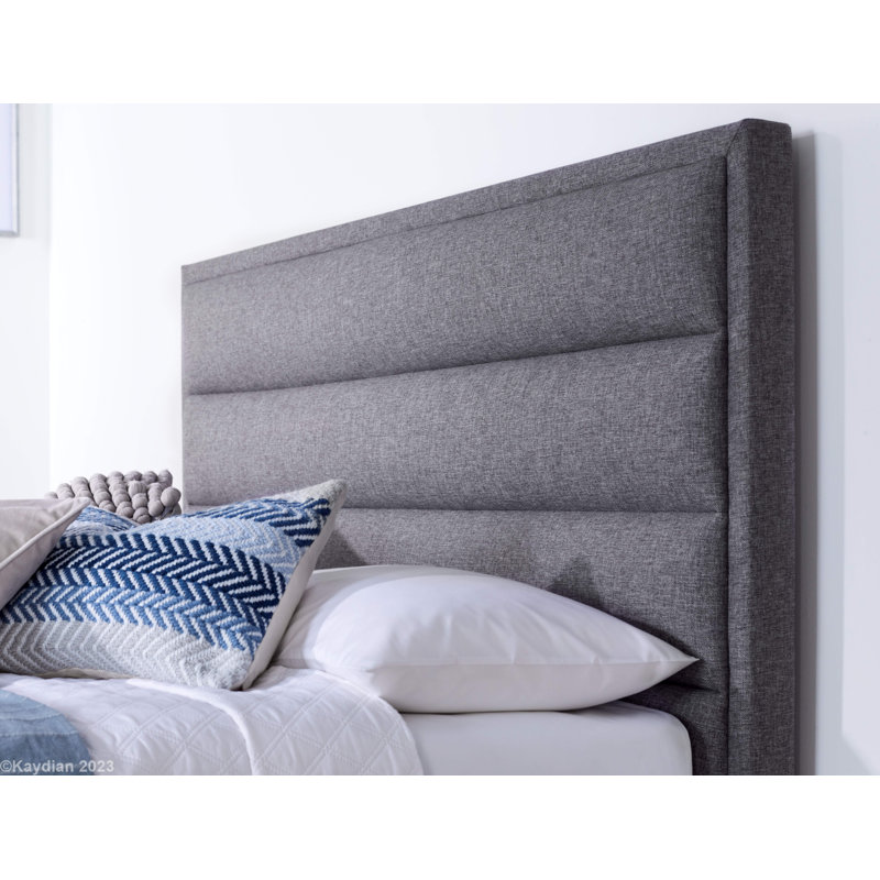 Sadie Upholstered TV/Ottoman Bed, Double (4'6), Dark Grey