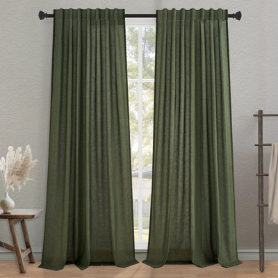 Dennan Light-Filtering Curtain with Back Tab Hooks