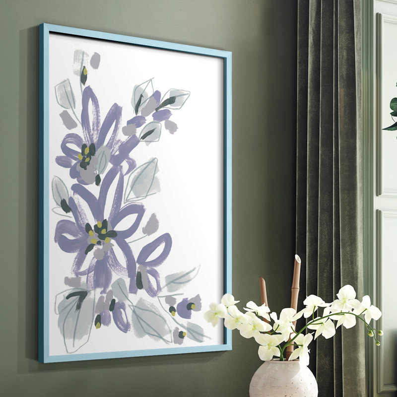 Periwinkle Patch I Framed Print - Solid Wood, Blue Single Picture Framed, 10" H x 8" W