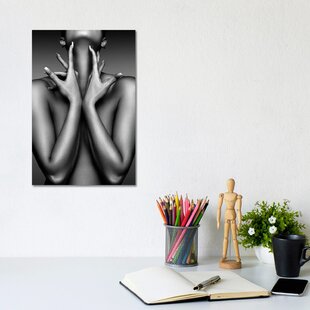 Nude woman naked girl photo standing on studio background by Alessandro  Della Torre