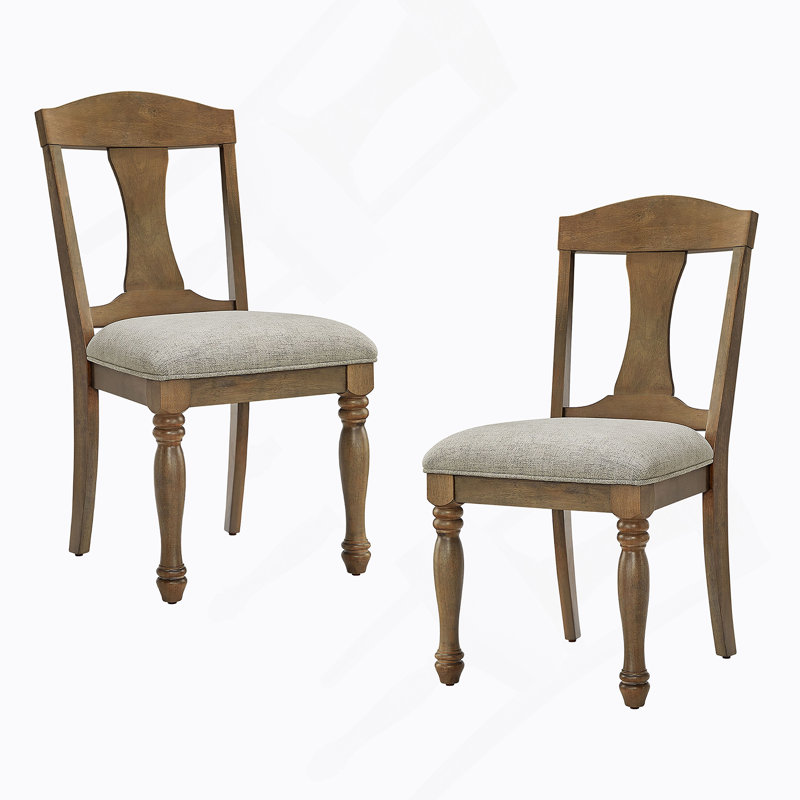 Ensemble de 2 chaises de salle à manger rembourrées avec cadre en bois et chaises de style rétro Mid-Century pour le salon et le restaurant