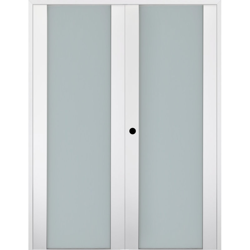 Porte française Smart Pro H3G en bois manufacturé massif, 47,75 po x 83,23 po, À droite