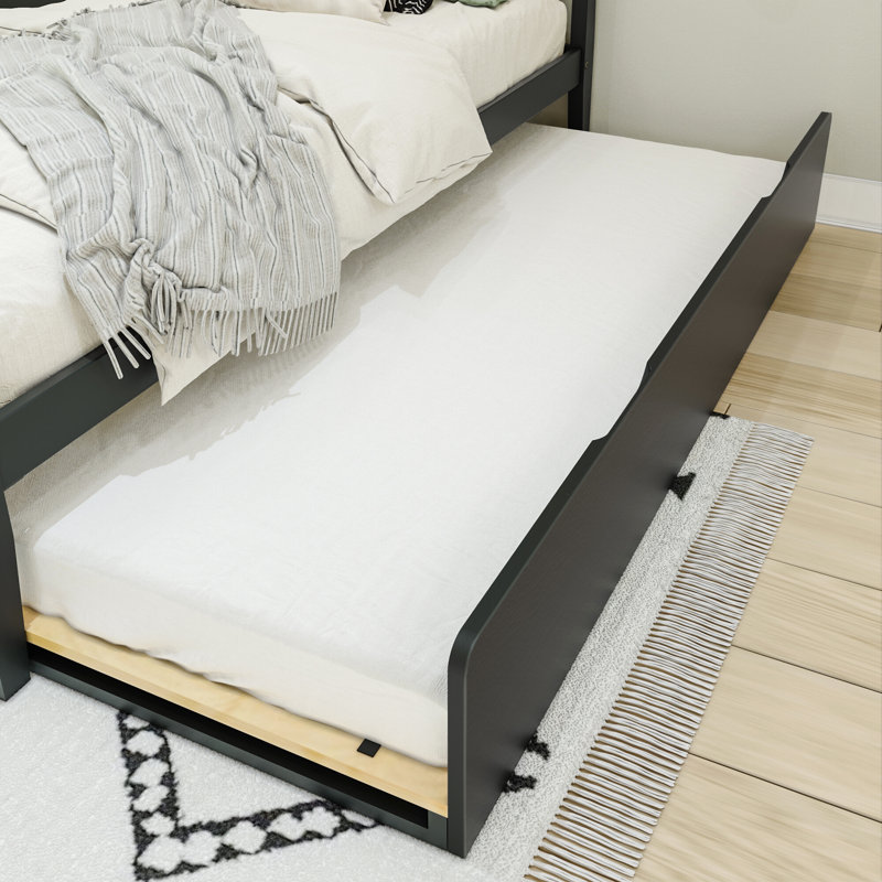 Brubaker Kids Platform with Trundle, Twin, Black/Blonde