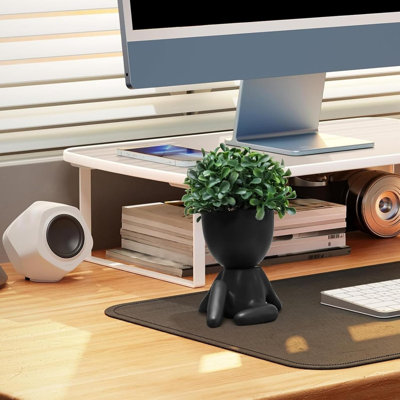 Joli décor de faux bureau succulent, décor de petites plantes fausses pour la chambre à coucher et la salle de bain, jolie décoration de faux bureau pour bureau et maison - ensemble de 1