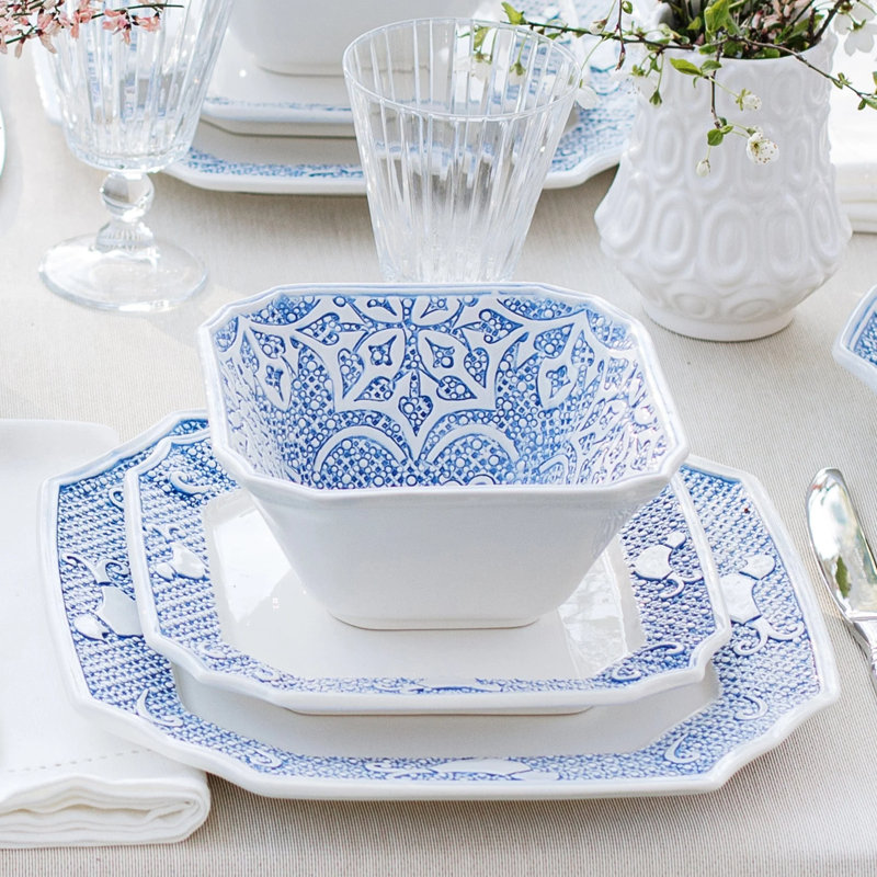 Uccello Blu Handmade Stoneware Dinner Plate