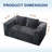 Space-saving Corduroy Sofas, Black Modern Compact For Home