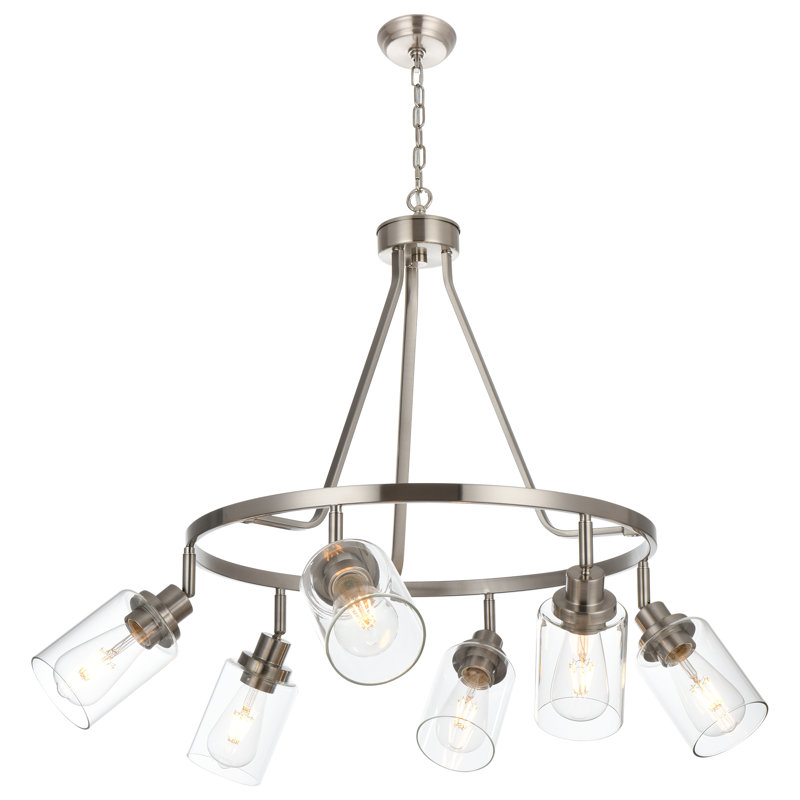 Lustre en roue de chariot à 6 lumières à intensité variable Lachae